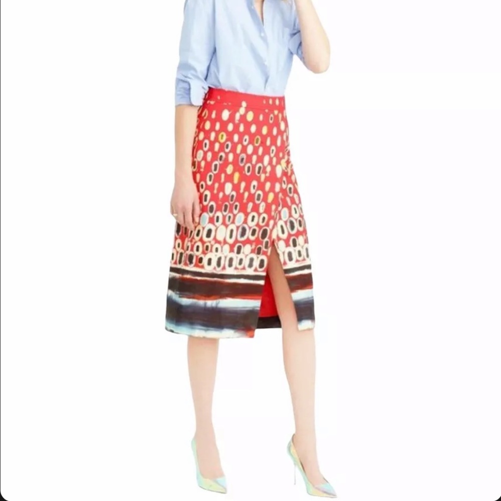 Jcrew Collection Watercolor Faux Wrap Skirt, Sz 6